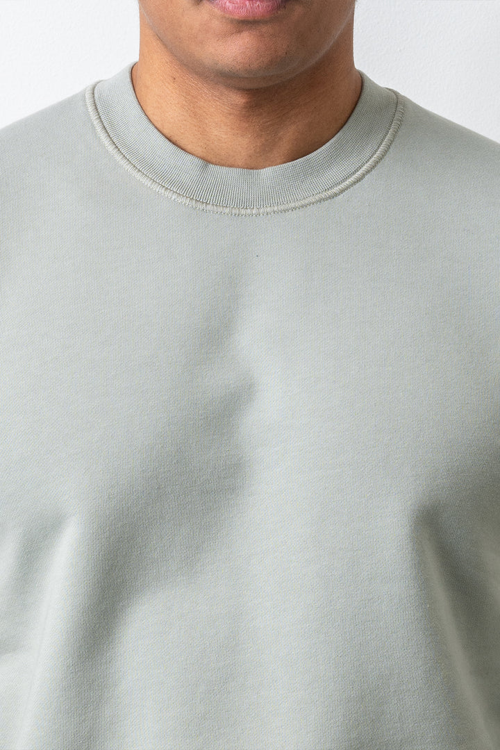 Organic Cotton Fleece Crewneck 6100060 SAGE