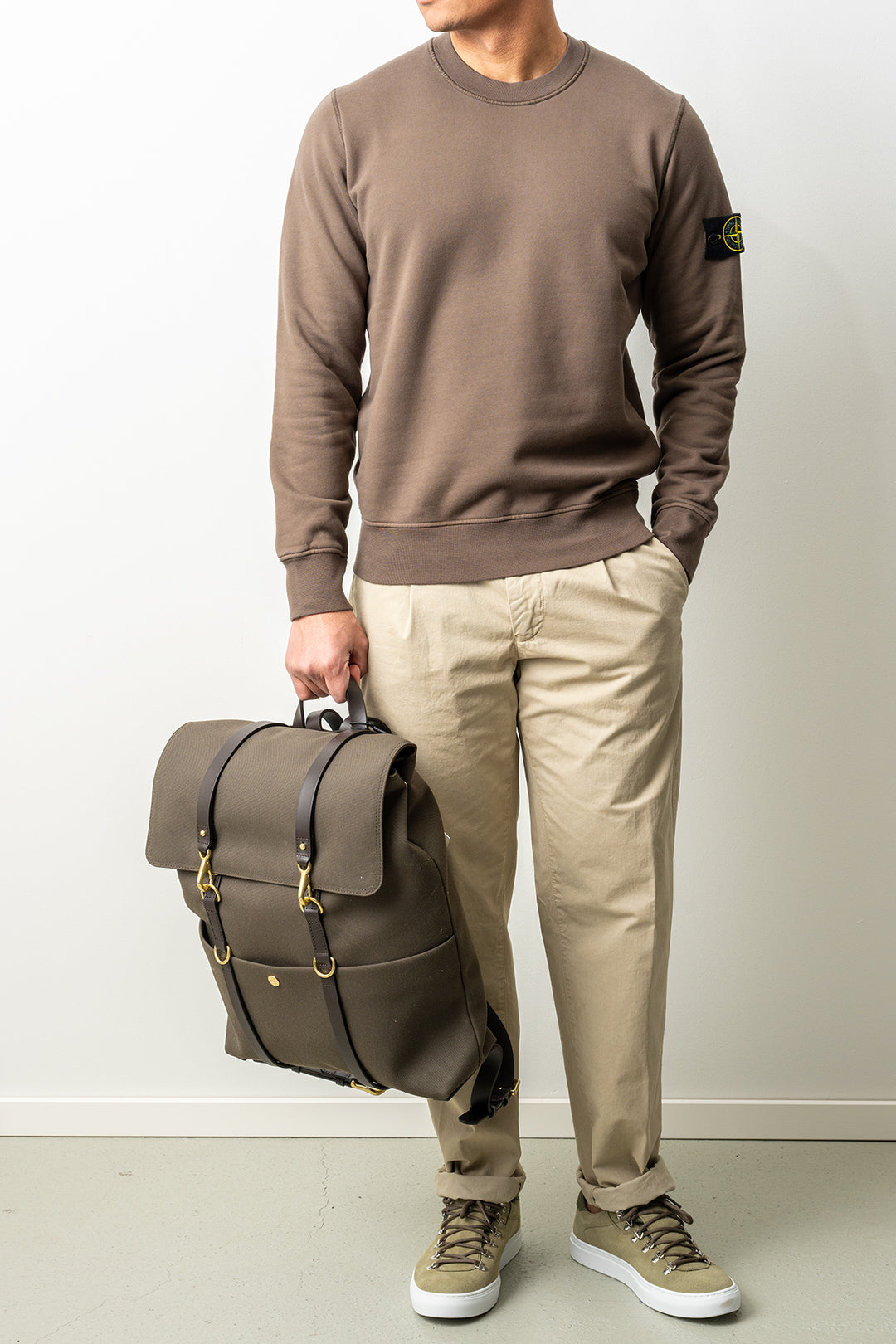 Organic Cotton Fleece Crewneck 6100060 Shadow Brown