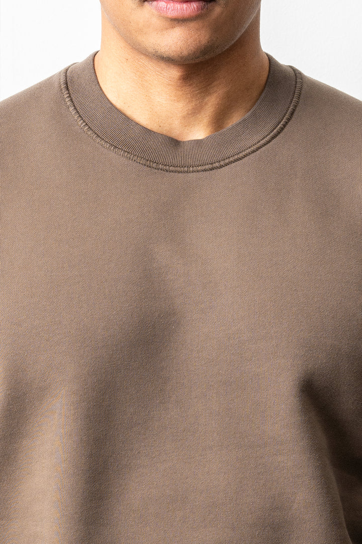 Organic Cotton Fleece Crewneck 6100060 Shadow Brown