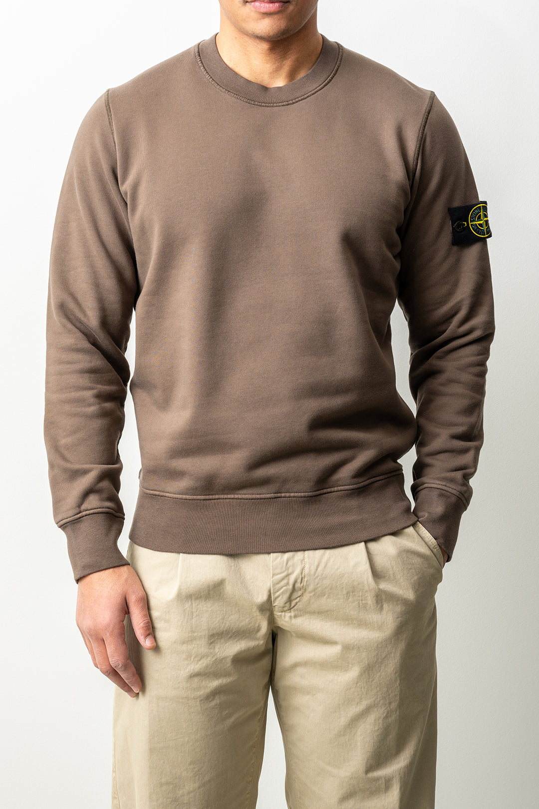 Organic Cotton Fleece Crewneck 6100060 Shadow Brown
