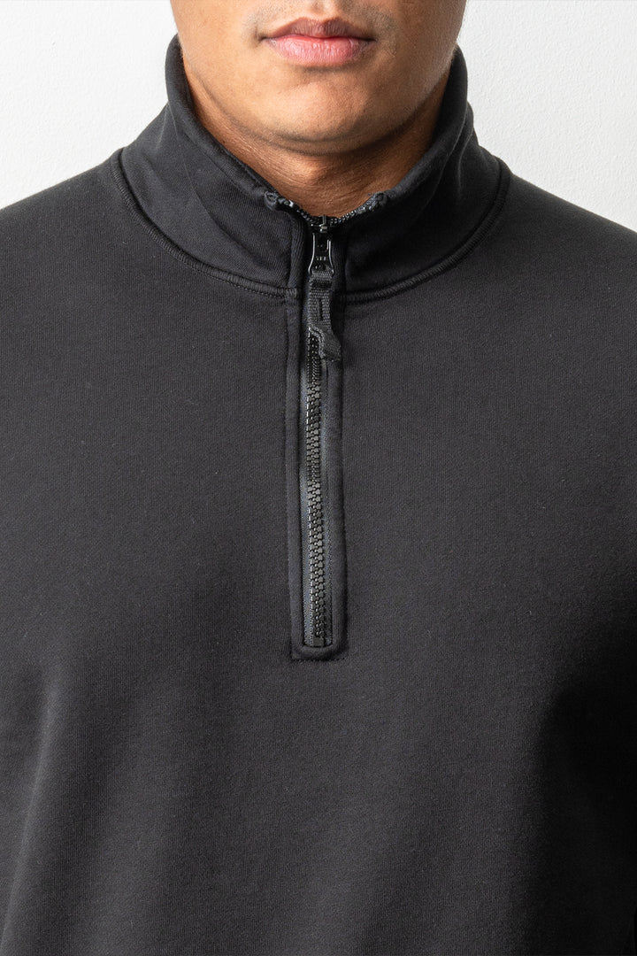 Organic Cotton Fleece LS Polo 6100070 Black