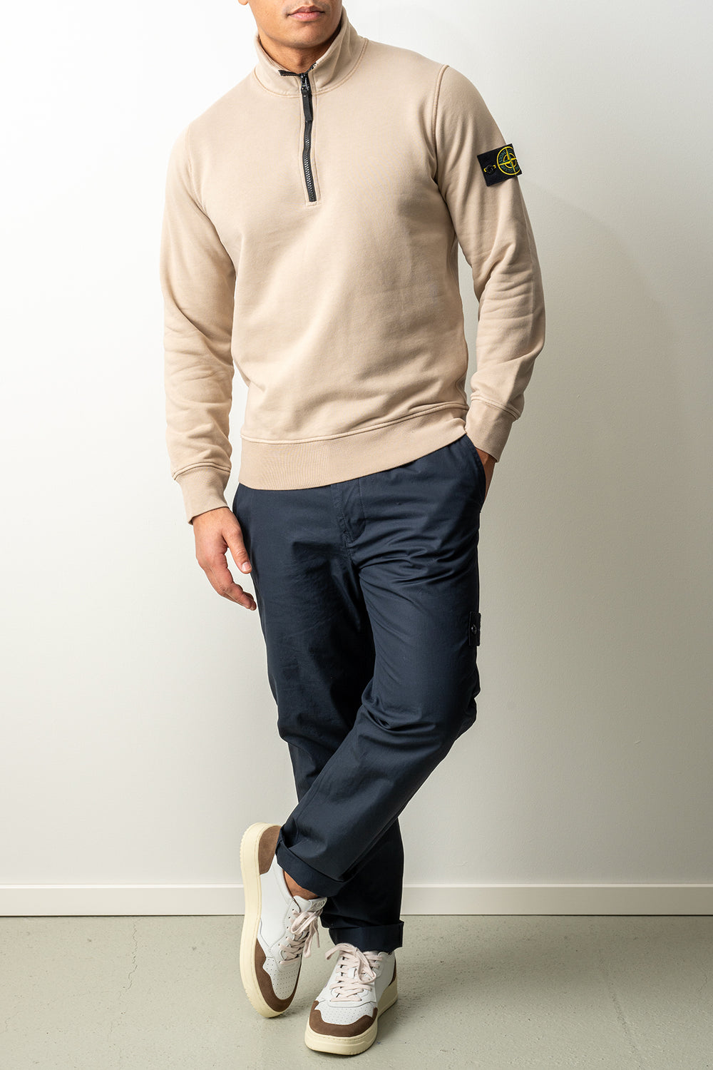 Organic Cotton Fleece LS Polo 6100070 Desert Sand