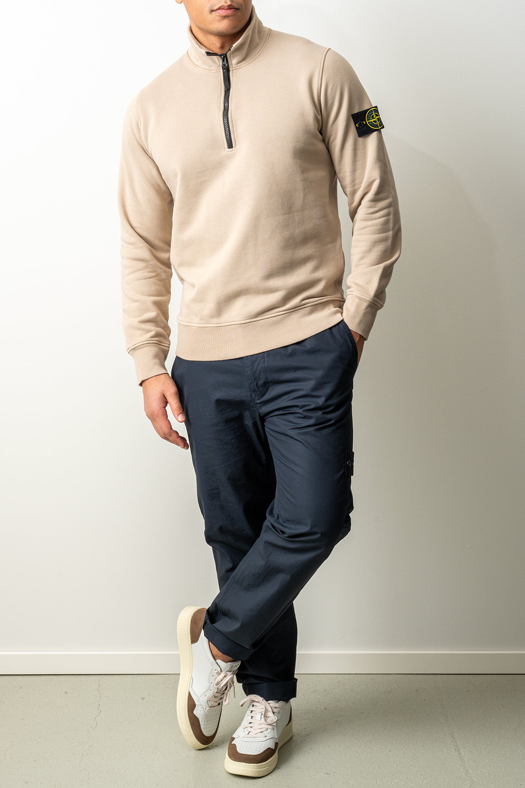 Organic Cotton Fleece LS Polo 6100070 Desert Sand