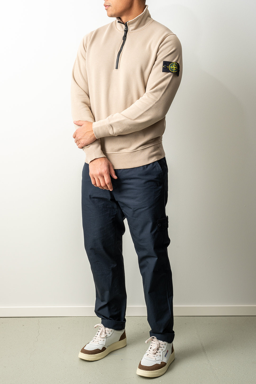 Organic Cotton Fleece LS Polo 6100070 Desert Sand