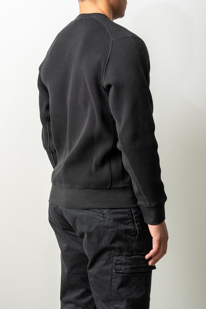 Organic Cotton Waffle Fleece Sweater 6100056 Black