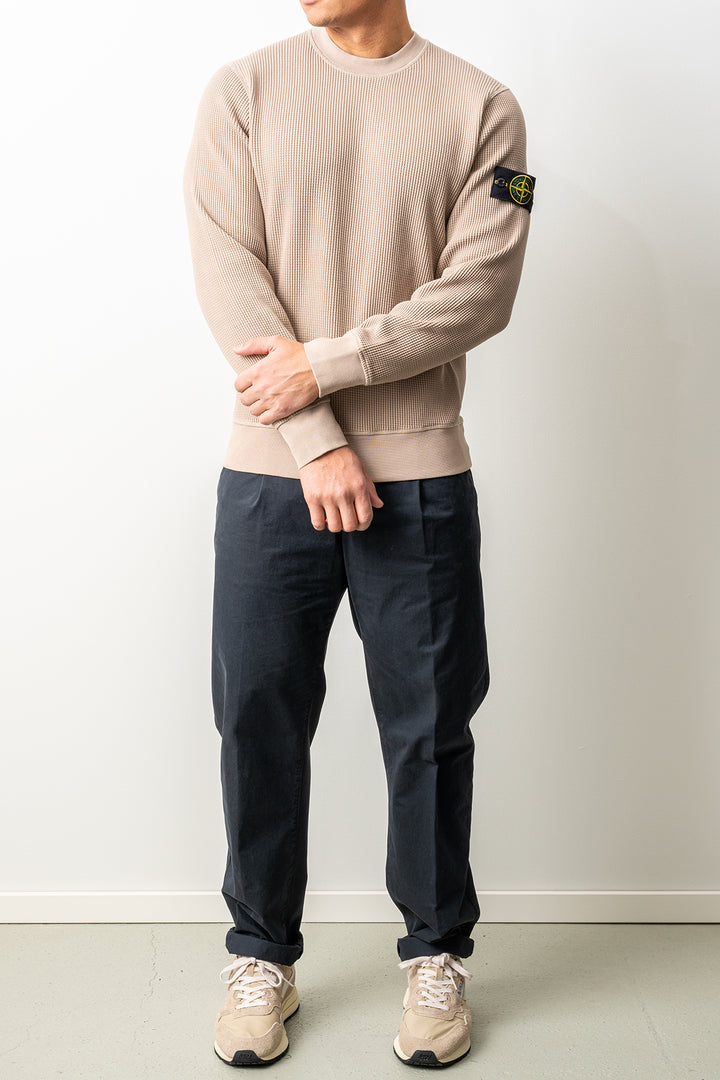 Organic Cotton Waffle Fleece Sweater 6100056 Desert Sand