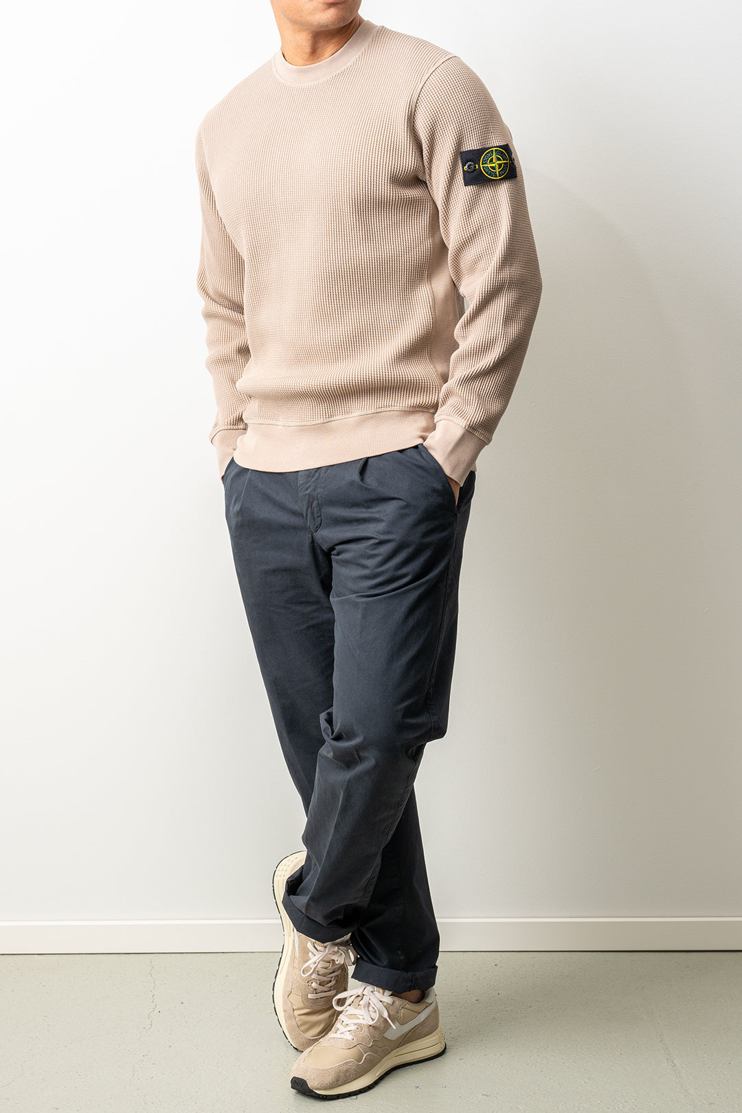 Organic Cotton Waffle Fleece Sweater 6100056 Desert Sand