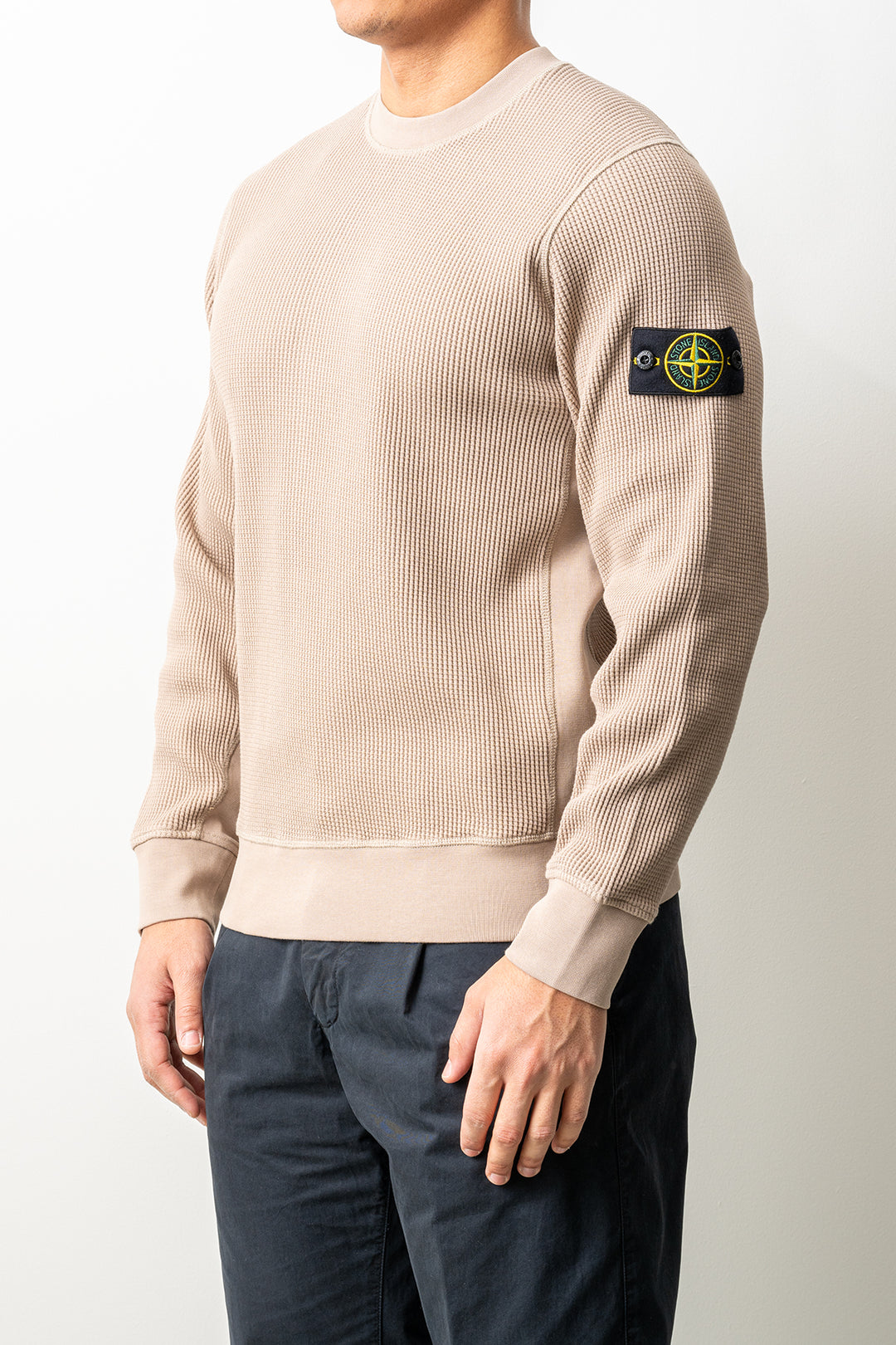 Organic Cotton Waffle Fleece Sweater 6100056 Desert Sand