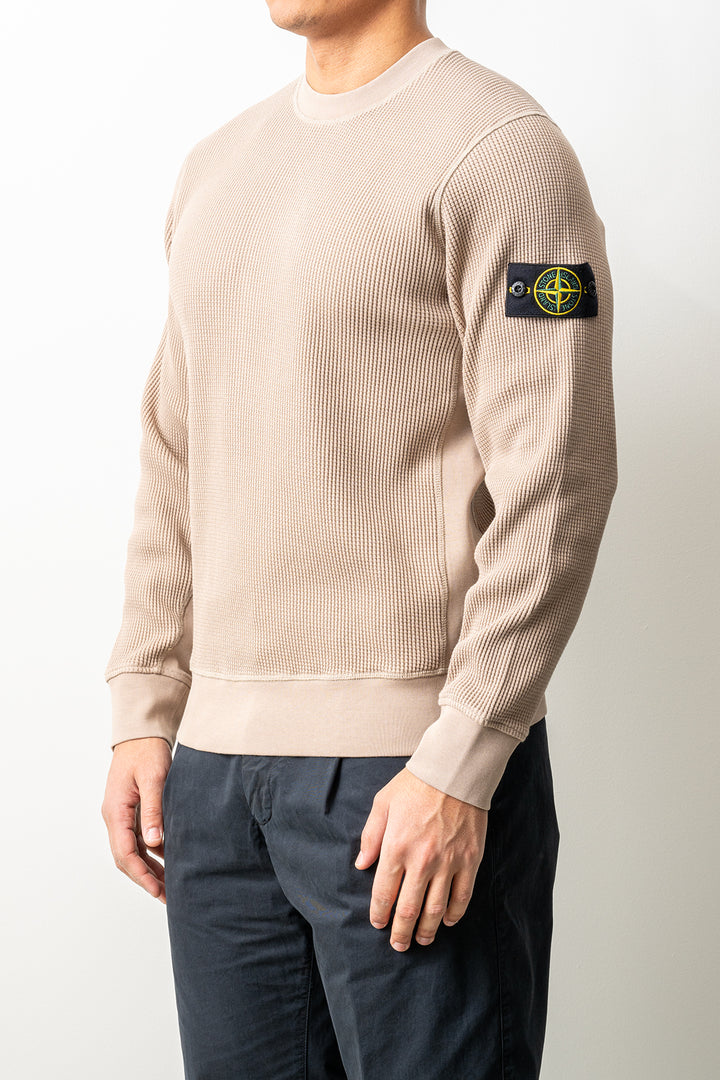 Organic Cotton Waffle Fleece Sweater 6100056 Desert Sand