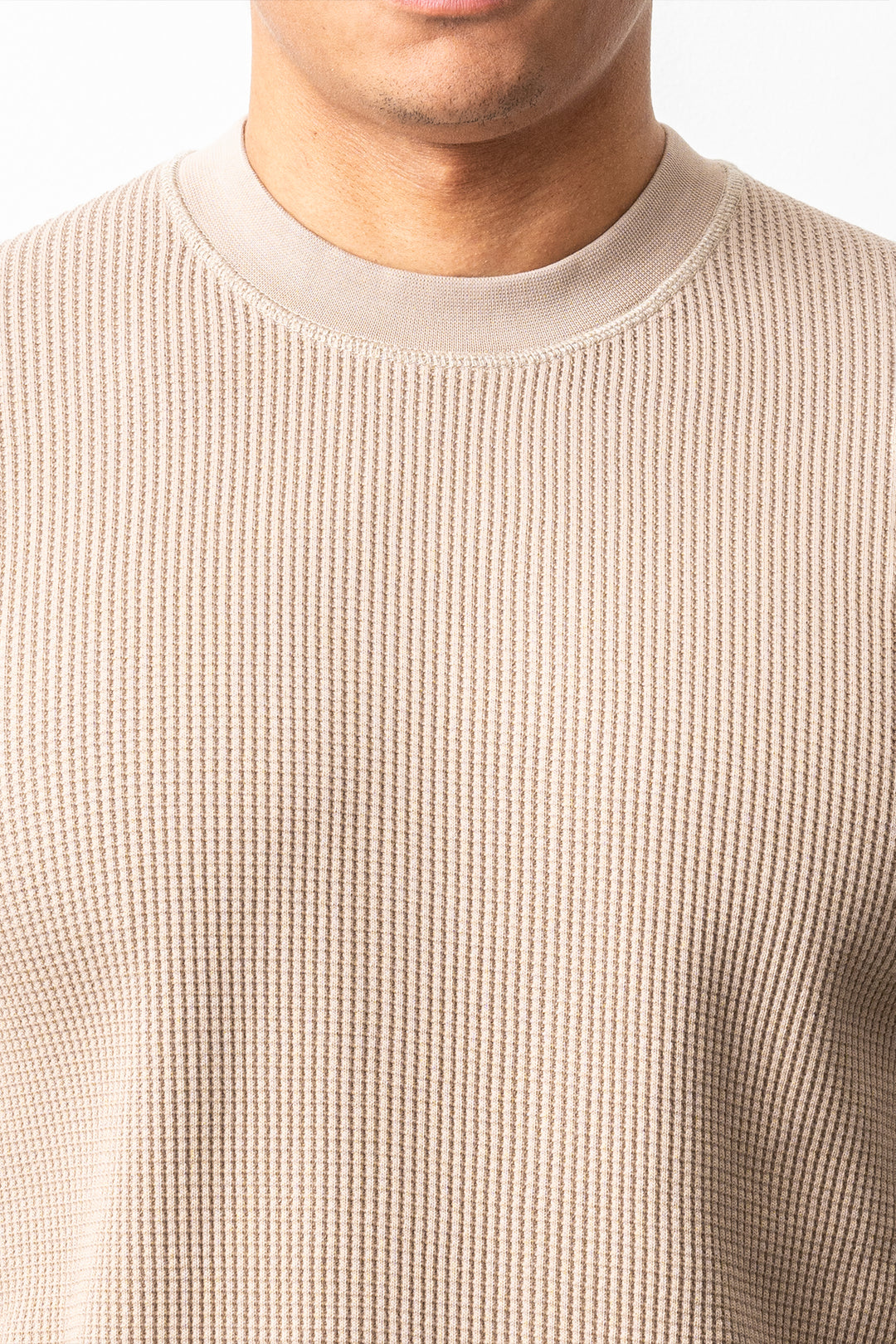 Organic Cotton Waffle Fleece Sweater 6100056 Desert Sand