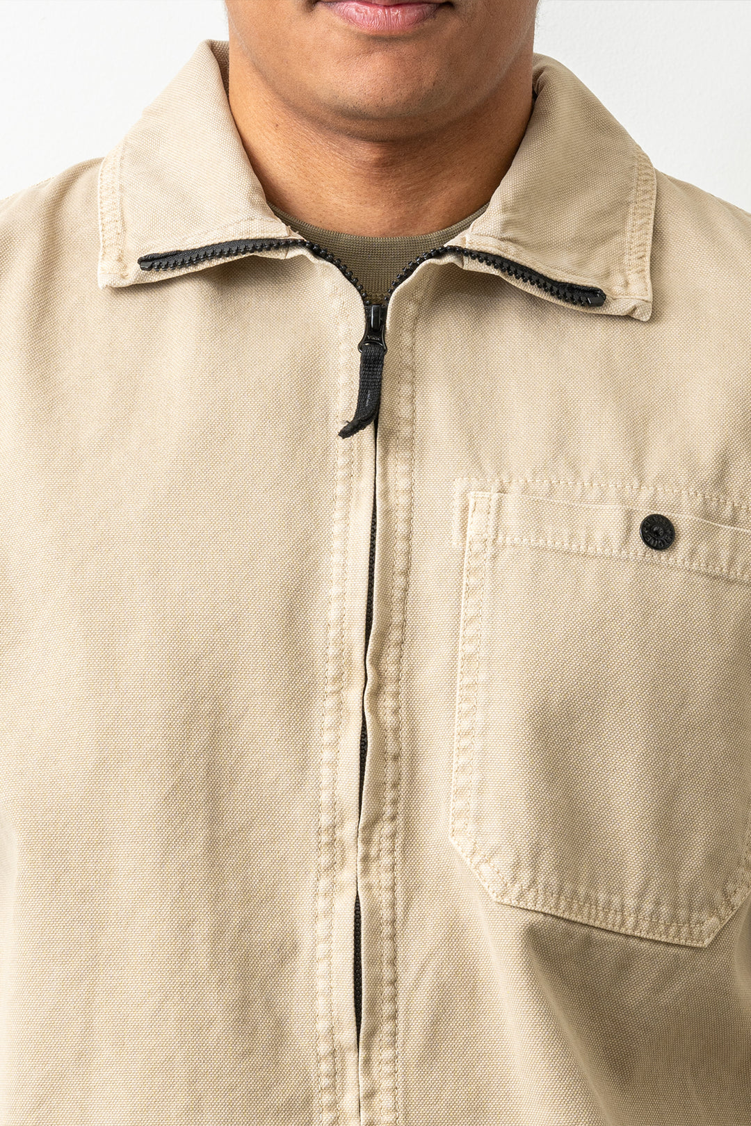 Organic Panama Cotton Overshirt 1200014 Desert Sand