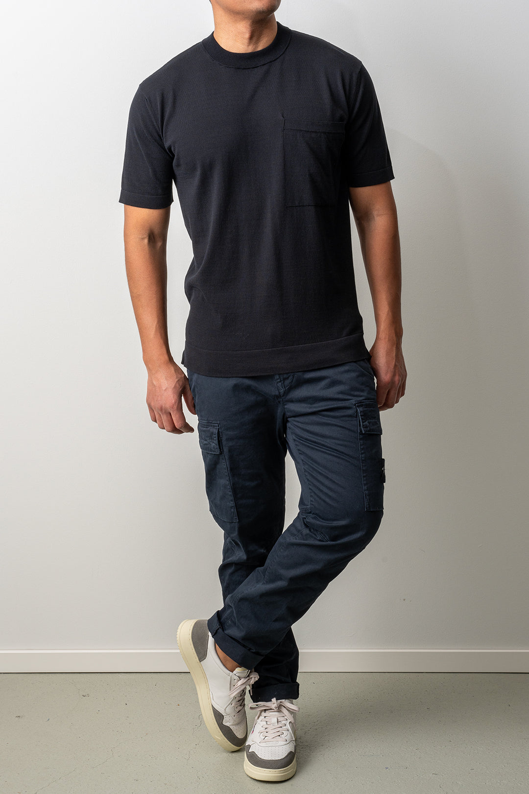 Oversized Creped Cotton T-shirt Black