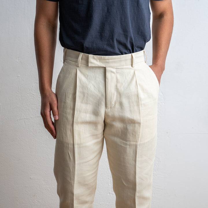 Luxury Cotton Linen Trouser Beige