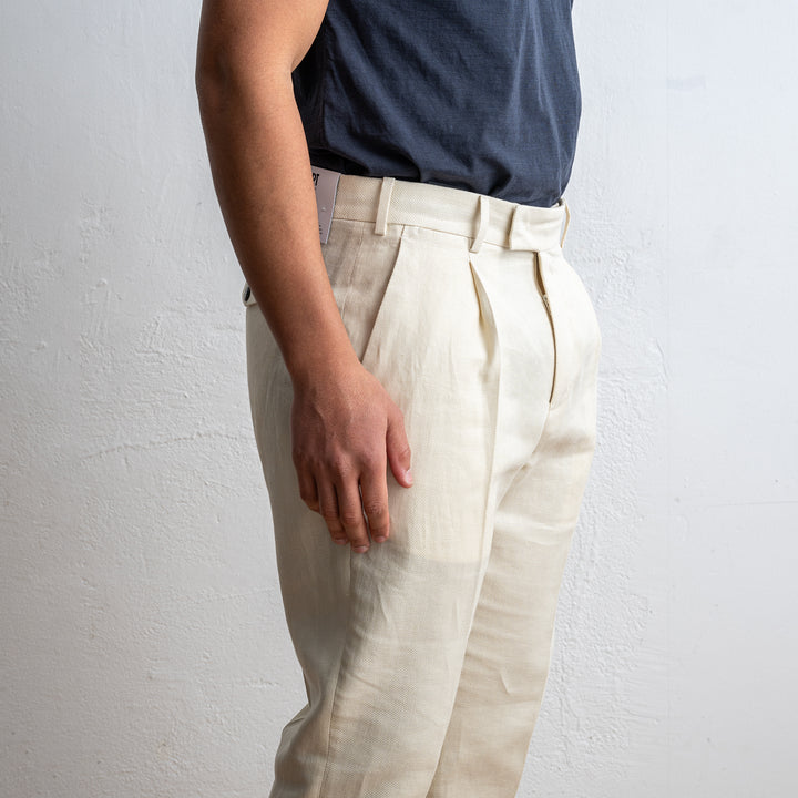 Luxury Cotton Linen Trouser Beige