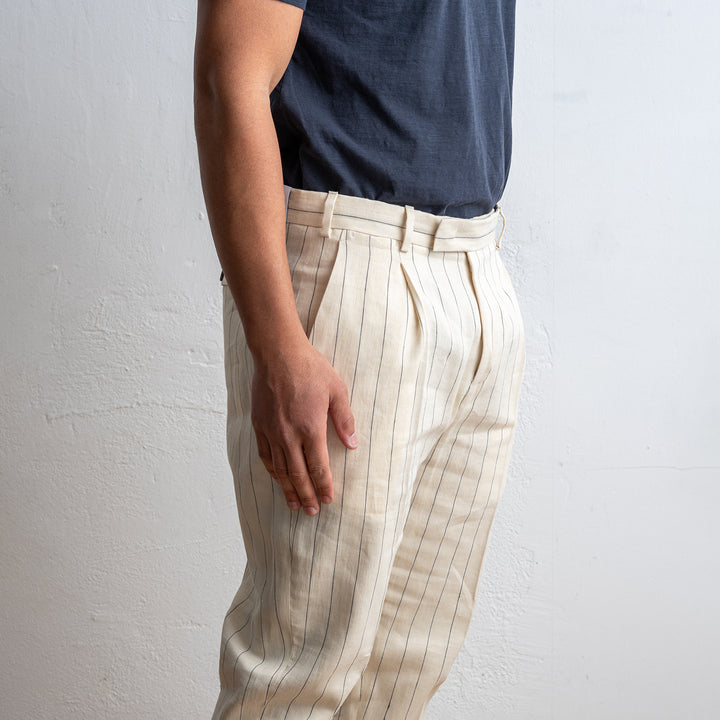 Luxury Cotton Linen Trouser CREAM