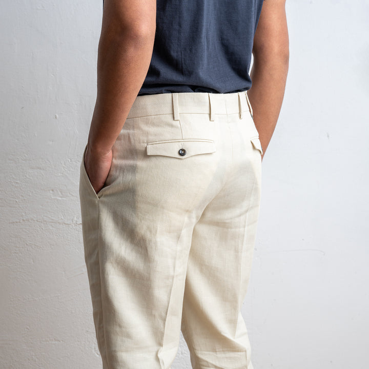 Luxury Cotton Linen Trouser Beige