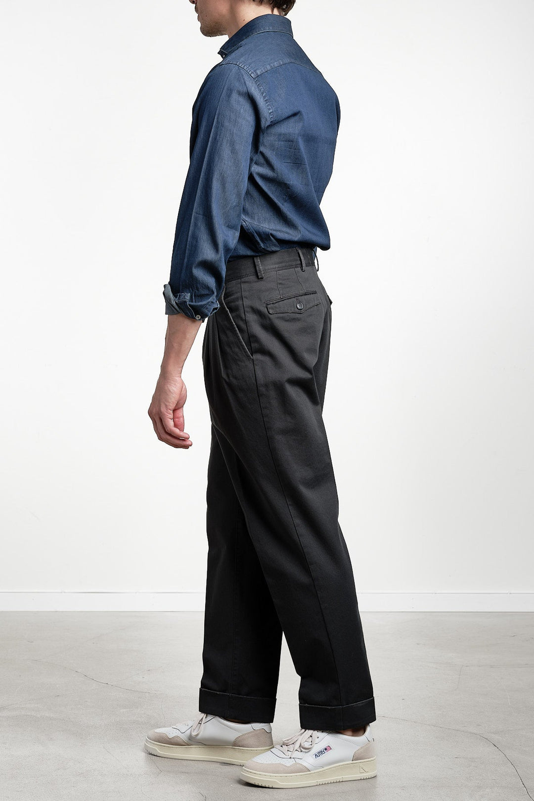 Carrot Two Pleat Cotton Trouser DARK GREY – PT TORINO, helbild