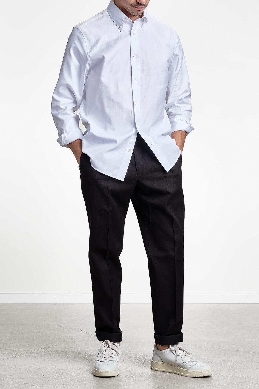 Union One Pleat Wool Trouser Black – PT Torino, helbild framifrån