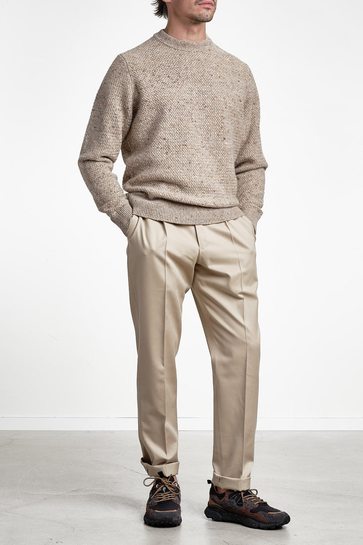 Union One Pleat Wool Trouser Warm Beige – PT Torino, helbild framifrån