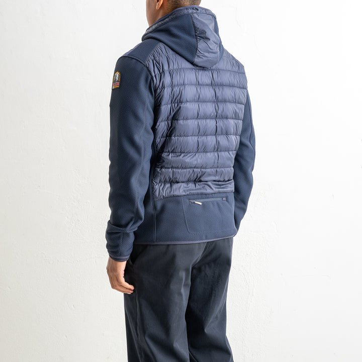Nolan Fleece/Nylon Hooded Jacket Blue Navy