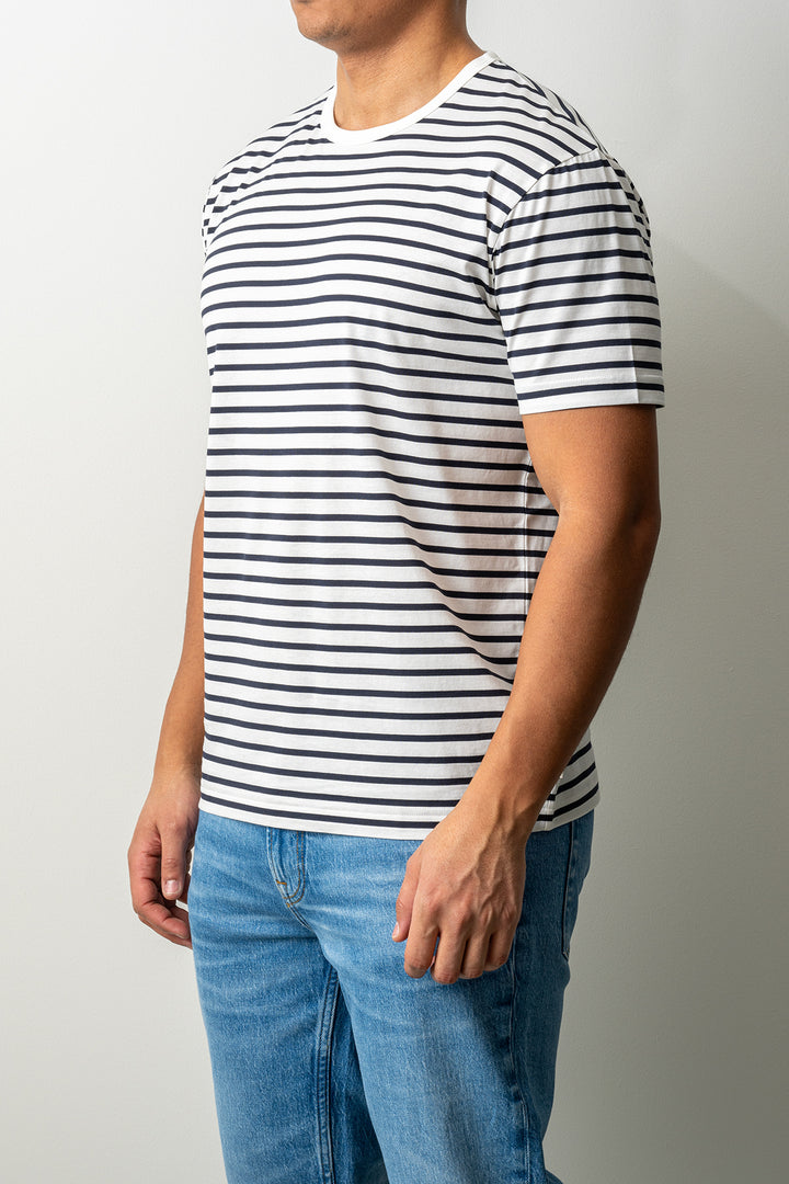 Pima Stripe SS T-Shirt EGGSHELL