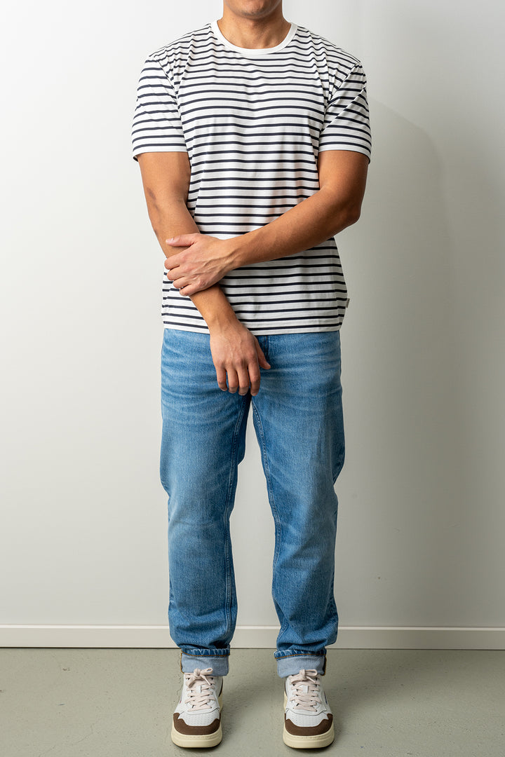 Pima Stripe SS T-Shirt EGGSHELL