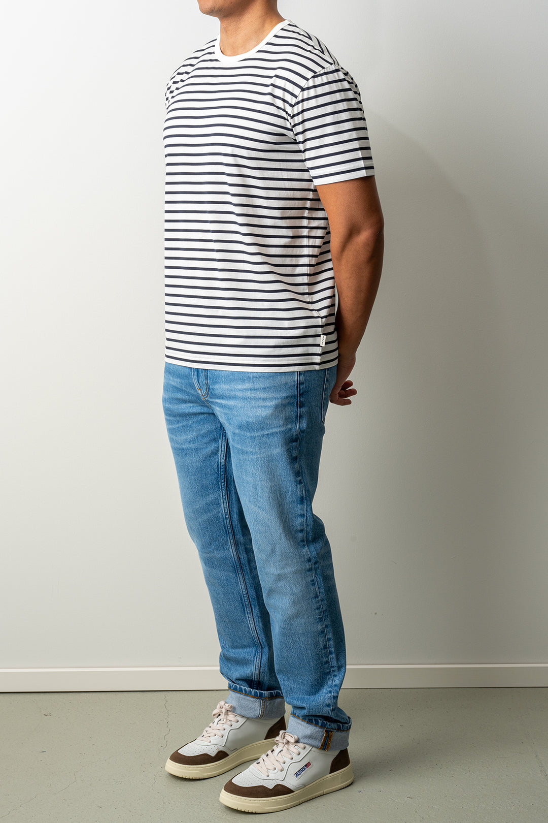 Pima Stripe SS T-Shirt EGGSHELL