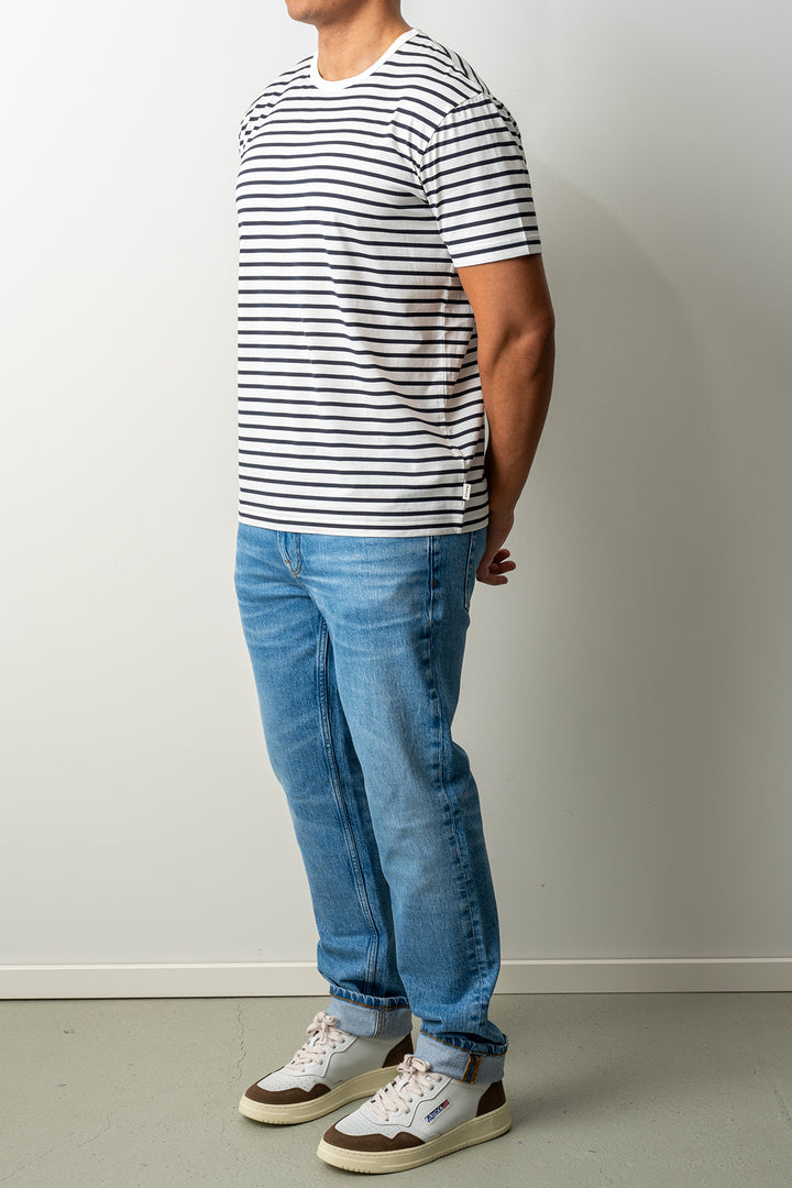 Pima Stripe SS T-Shirt EGGSHELL