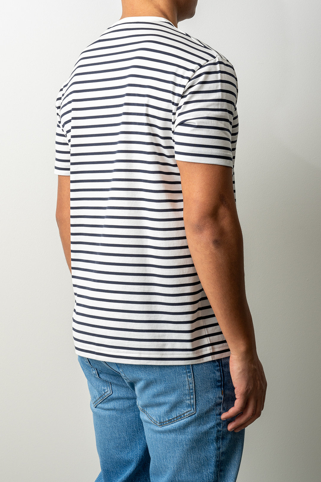 Pima Stripe SS T-Shirt EGGSHELL