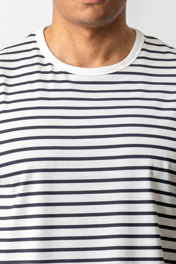 Pima Stripe SS T-Shirt EGGSHELL