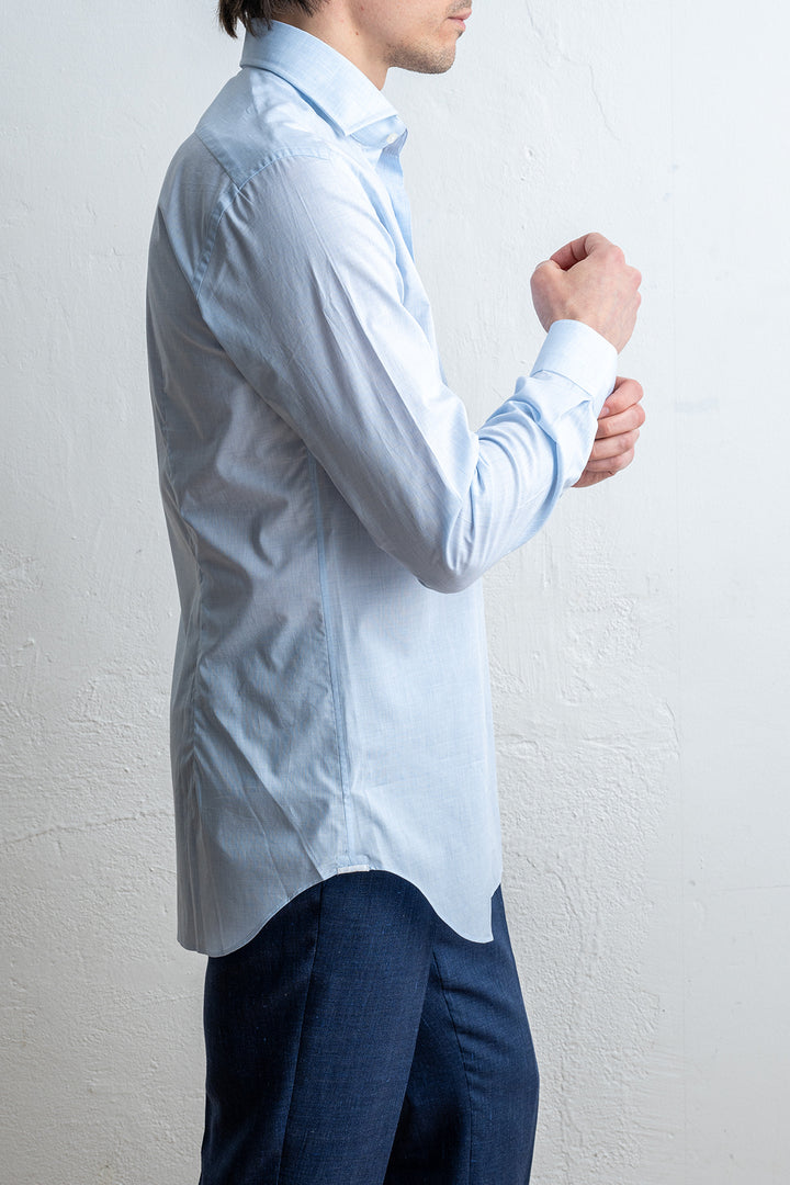 Poplin Melange Shirt Melange Blue