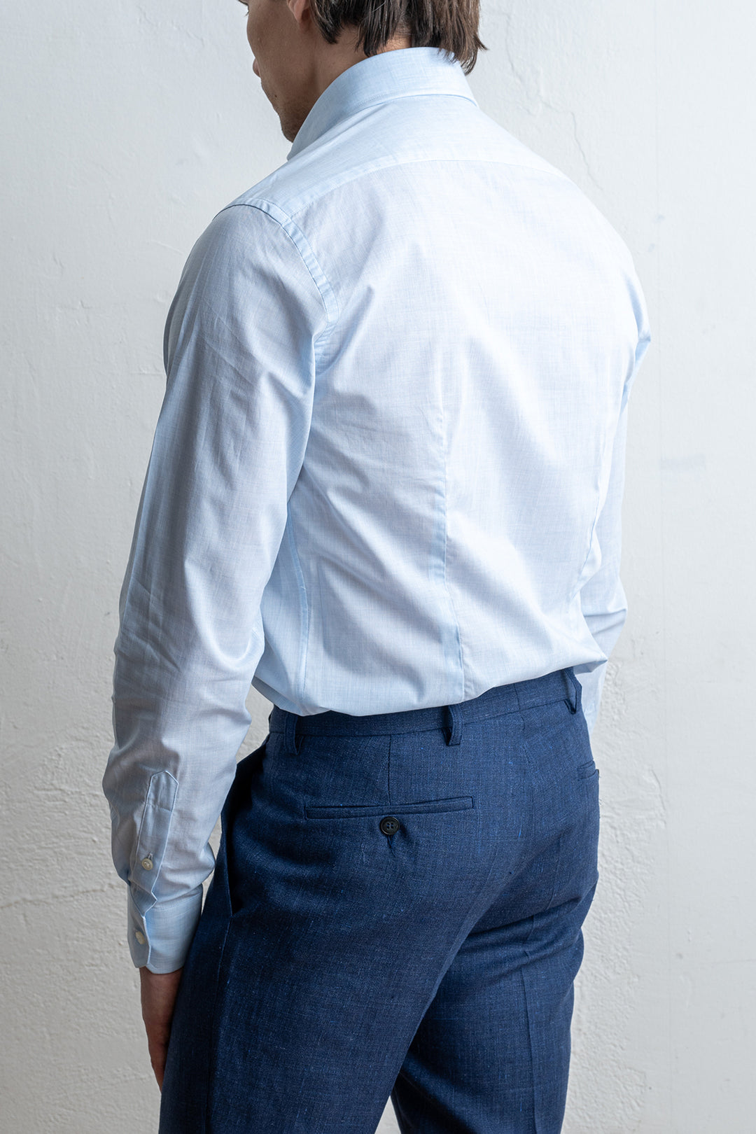 Poplin Melange Shirt Melange Blue