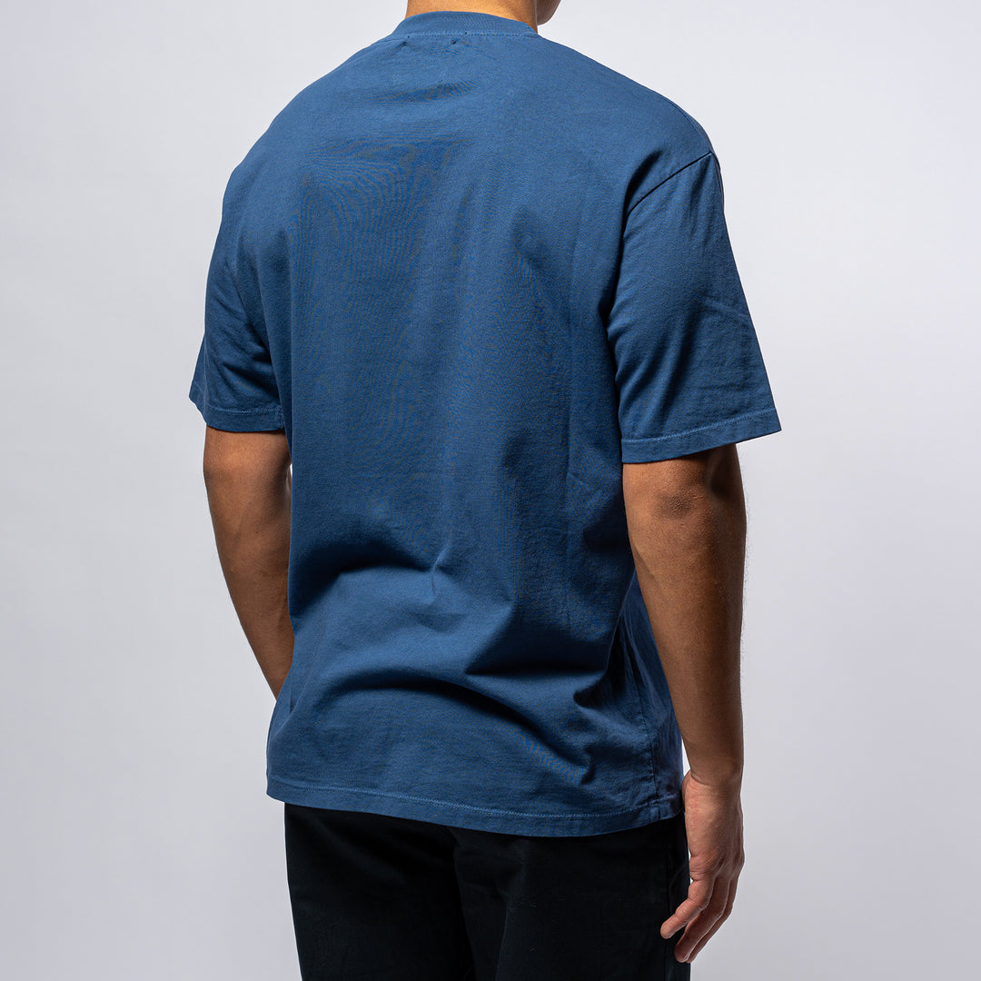 T-Shirt Pocket S/S P'S Blue Washed