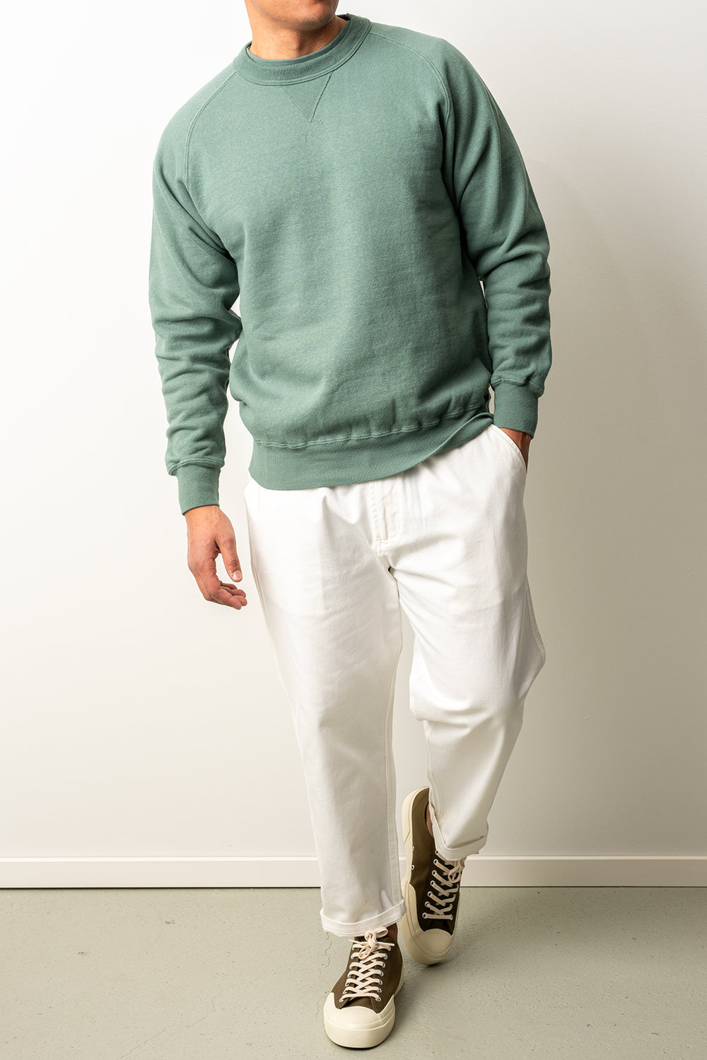 Puamana Crewneck Raglan Sweatshirt Sagebrush Green