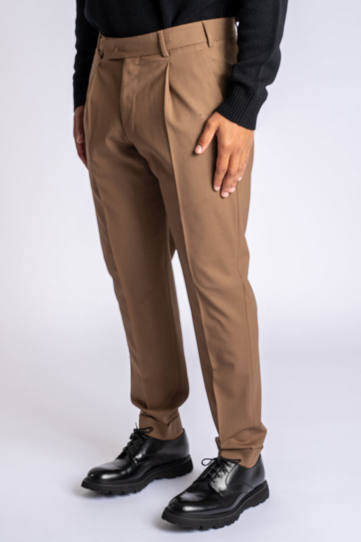 Rebel Wool Stretch Trouser Brown