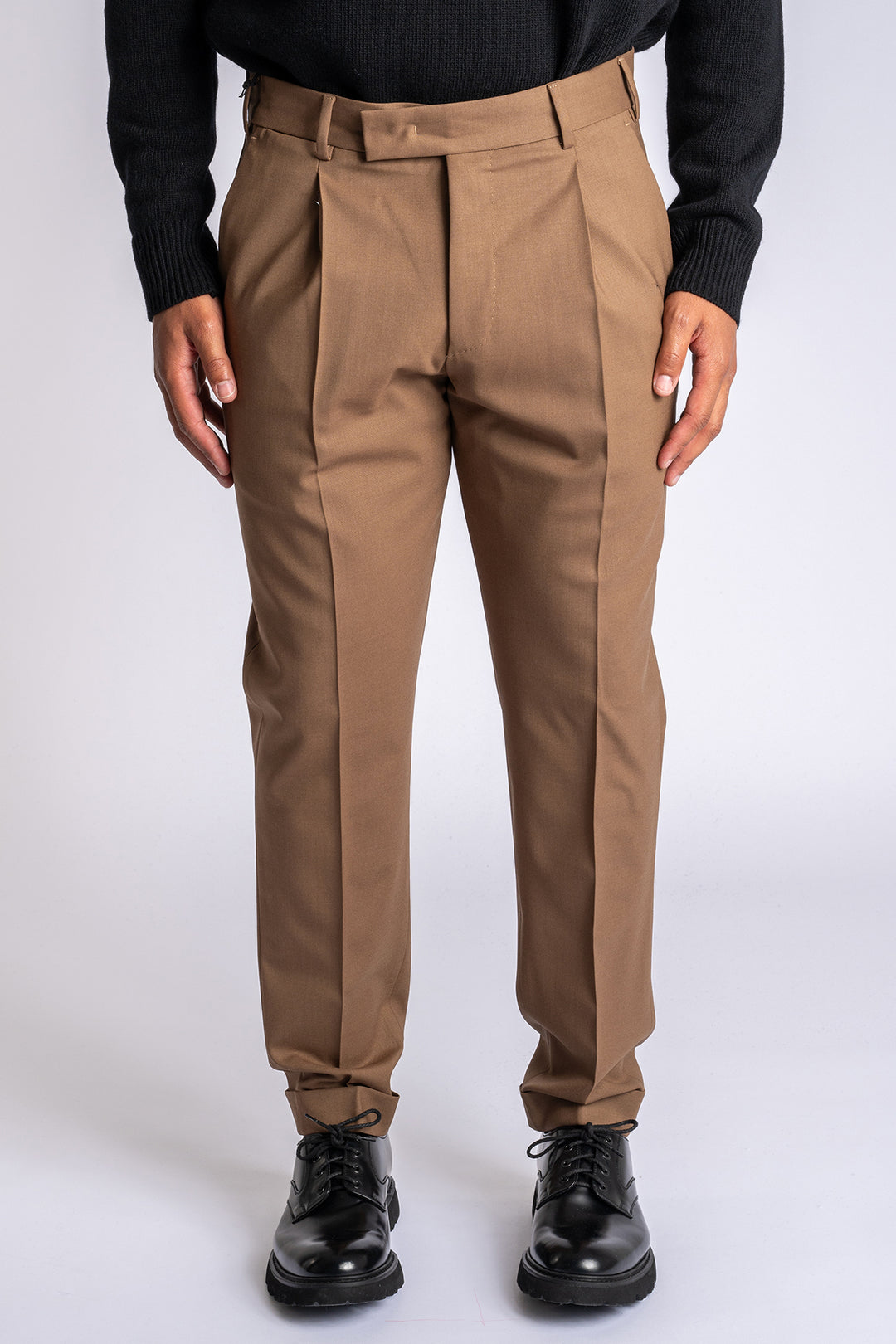 Rebel Wool Stretch Trouser Brown