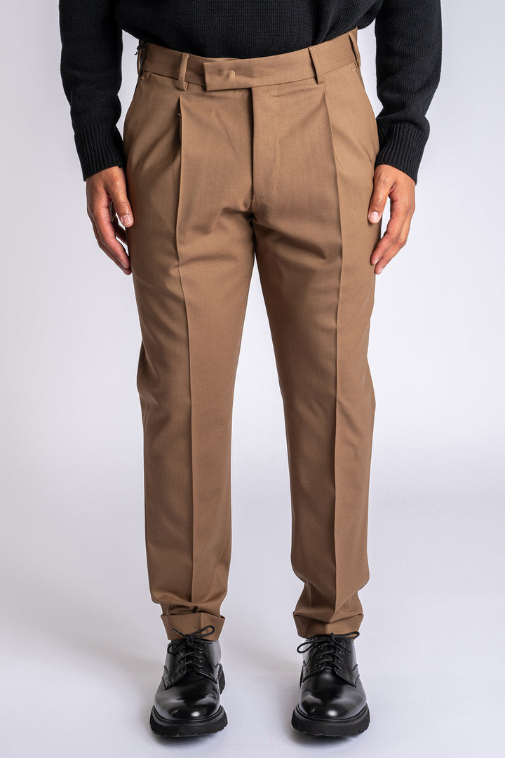 Rebel Wool Stretch Trouser Brown