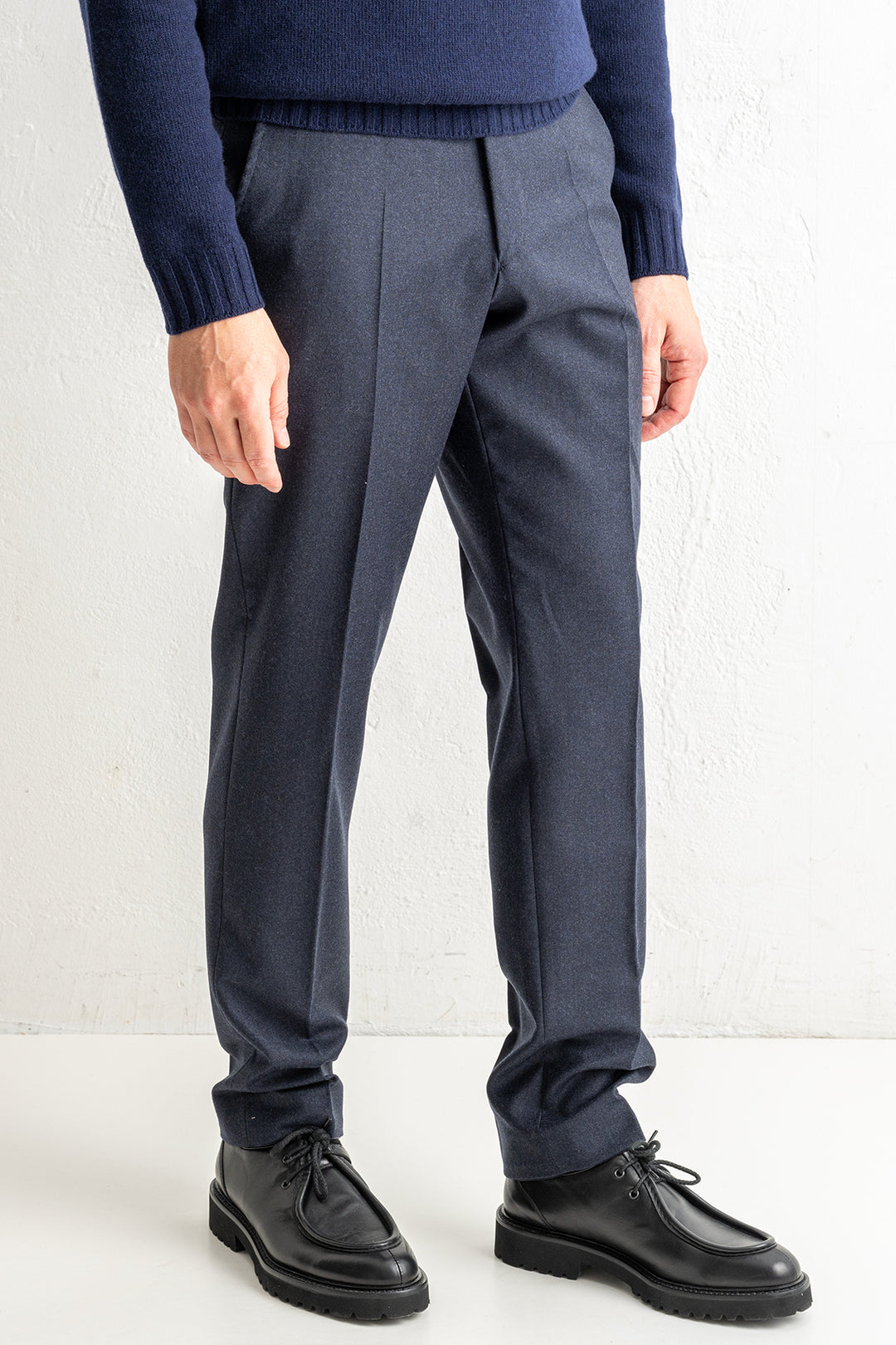 Renzo Flannel Trouser Dark Navy