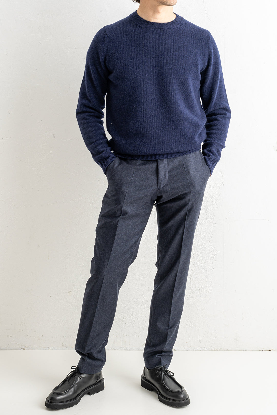Renzo Flannel Trouser Dark Navy