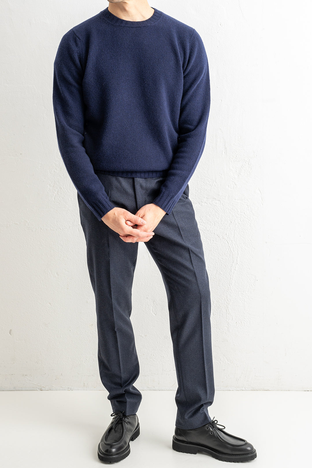 Renzo Flannel Trouser Dark Navy