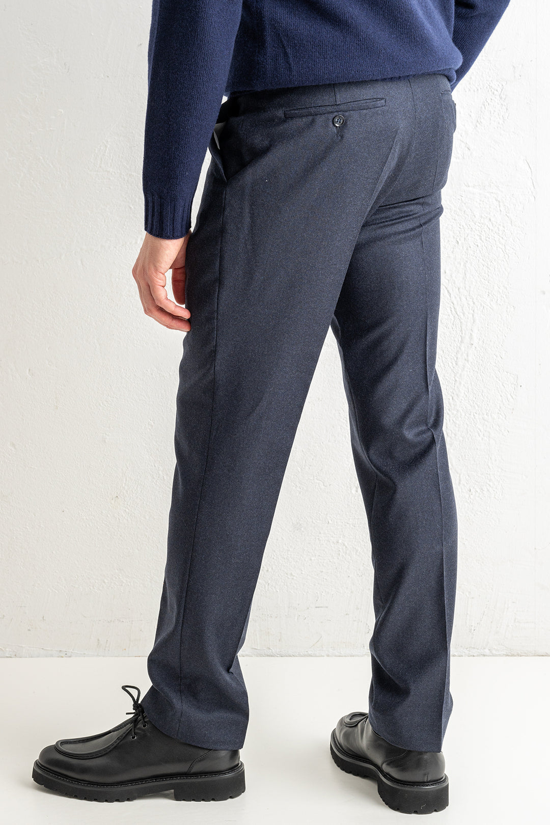 Renzo Flannel Trouser Dark Navy