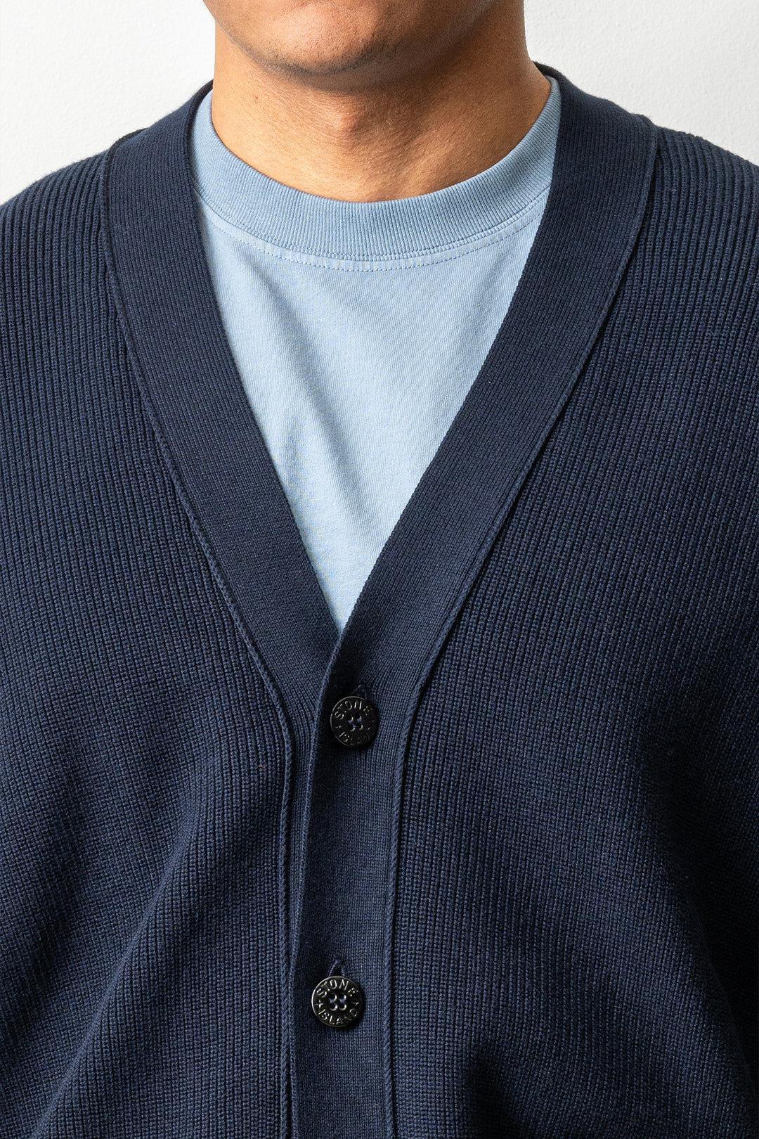 Ribbed Soft Organic Cotton Cardigan 5100009 Navy Blue