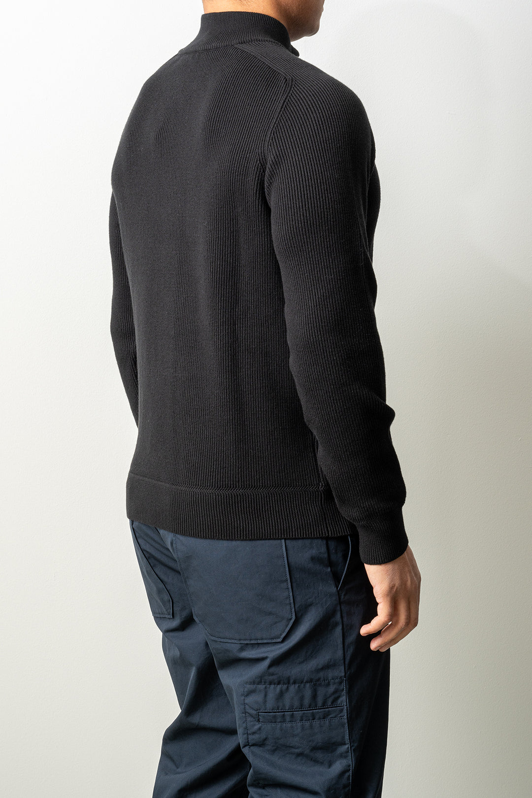 Ribbed Soft Organic Cotton LS Polo 5100124 Black