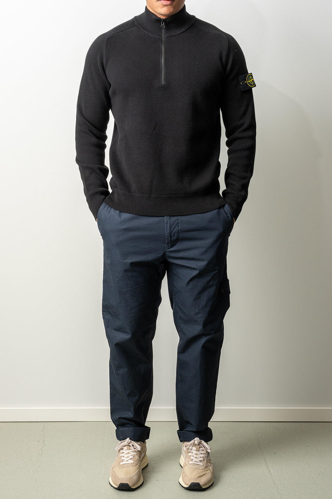 Ribbed Soft Organic Cotton LS Polo 5100124 Black