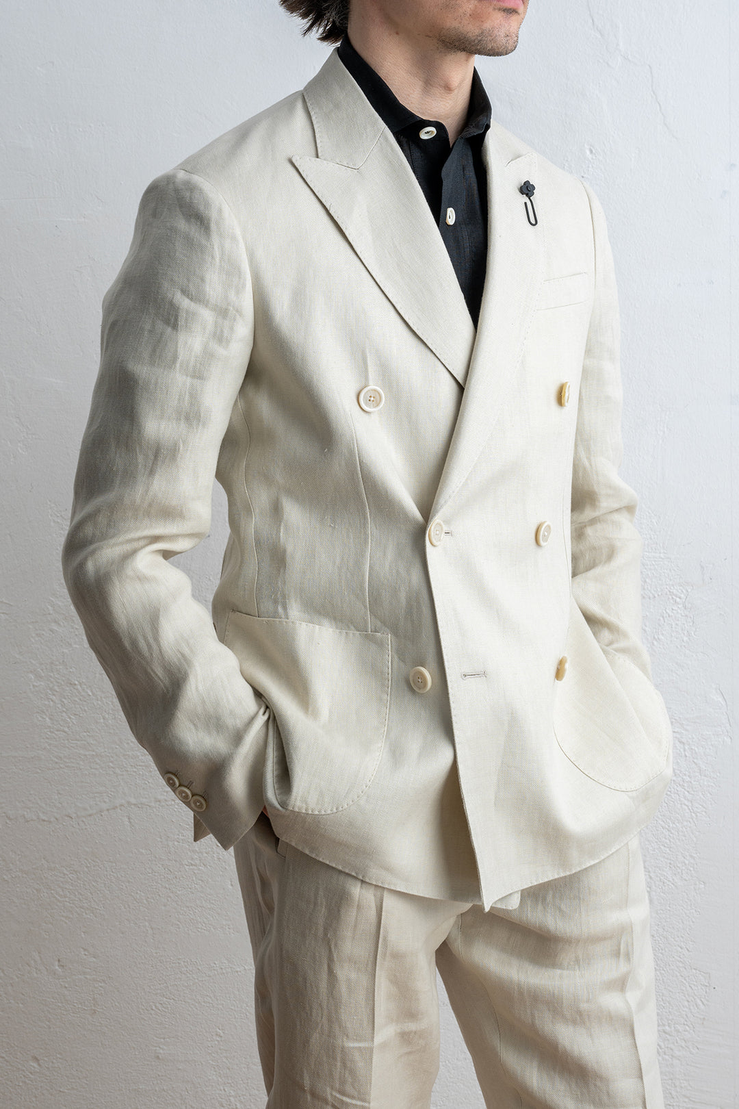Roma Db Linen Blazer SAND