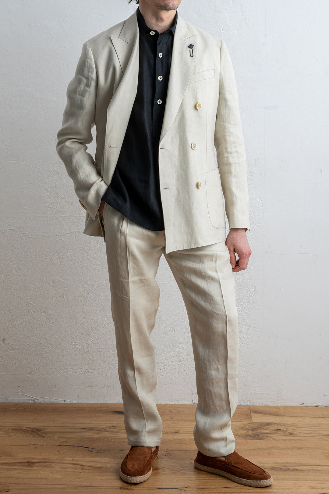 Roma Db Linen Blazer SAND