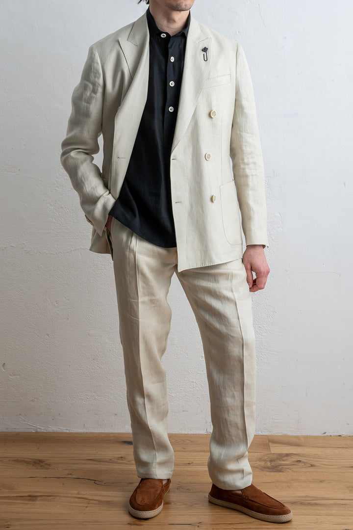 Roma Db Linen Blazer SAND