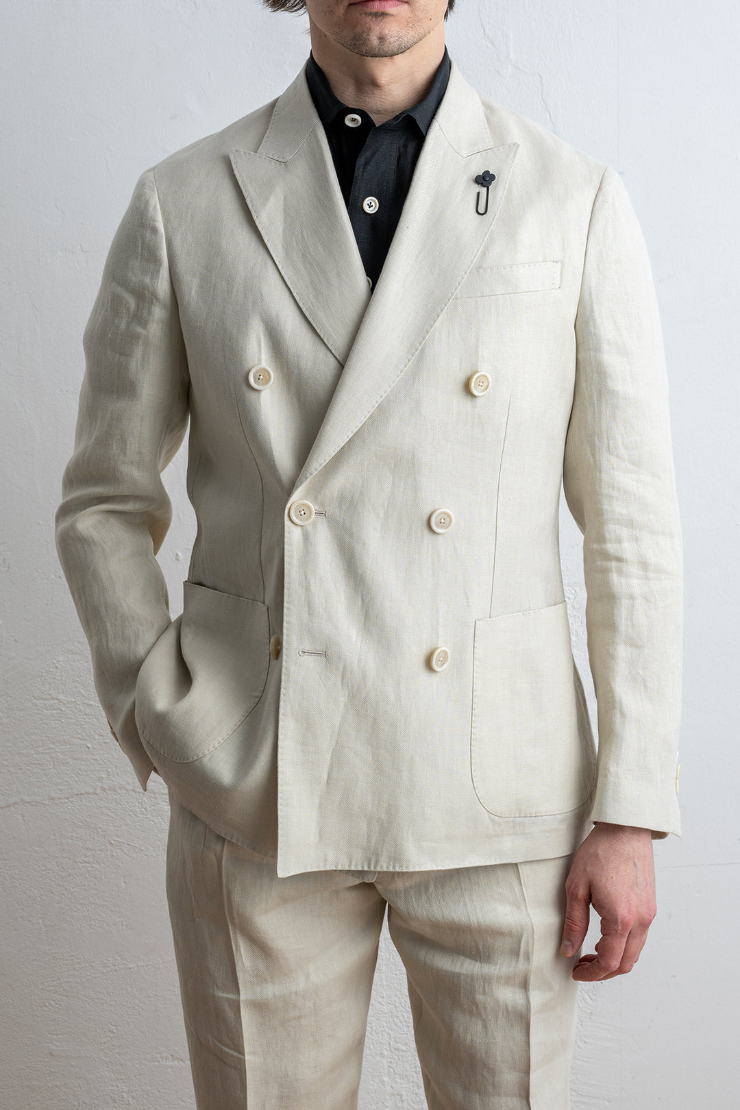 Roma Db Linen Blazer SAND