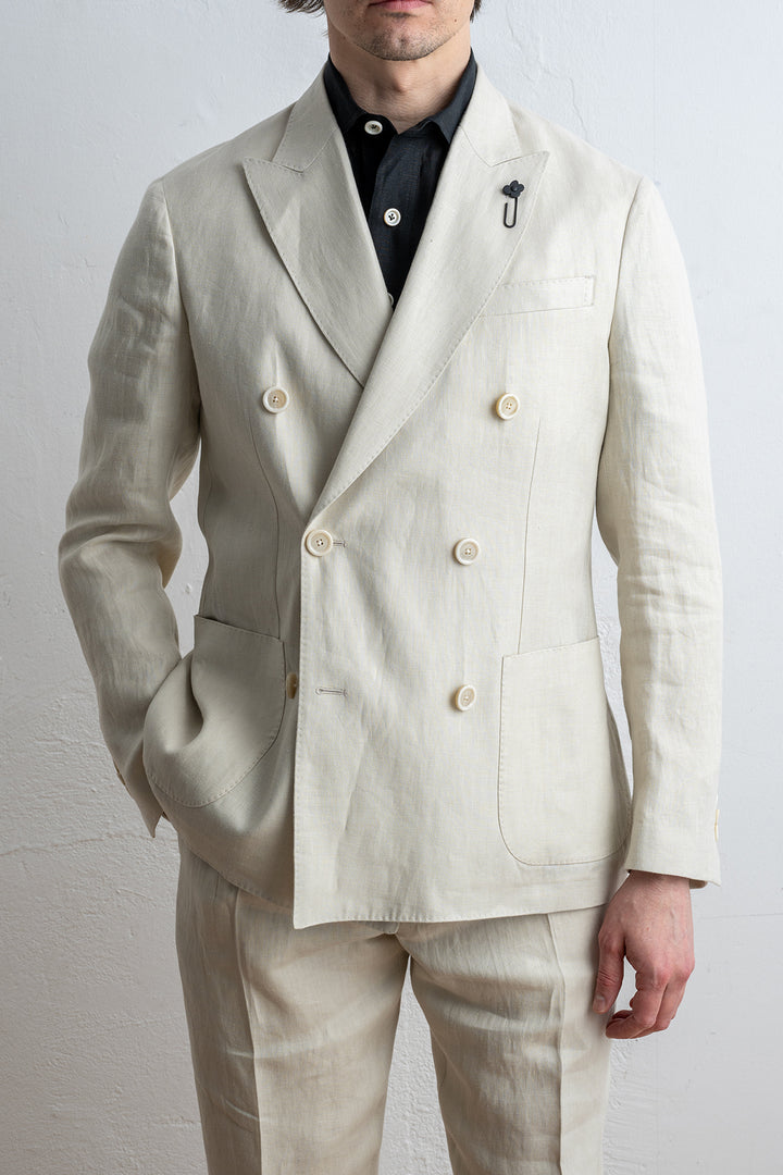 Roma Db Linen Blazer SAND