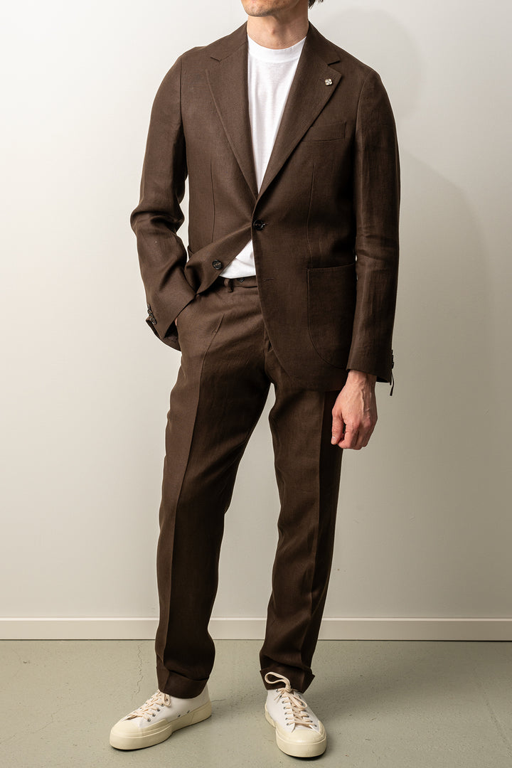 Ryhs Linen Blazer Dark Brown